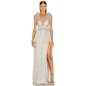 Jonathan Simkhai Silver Long Cocktail Dress Size M With Tags